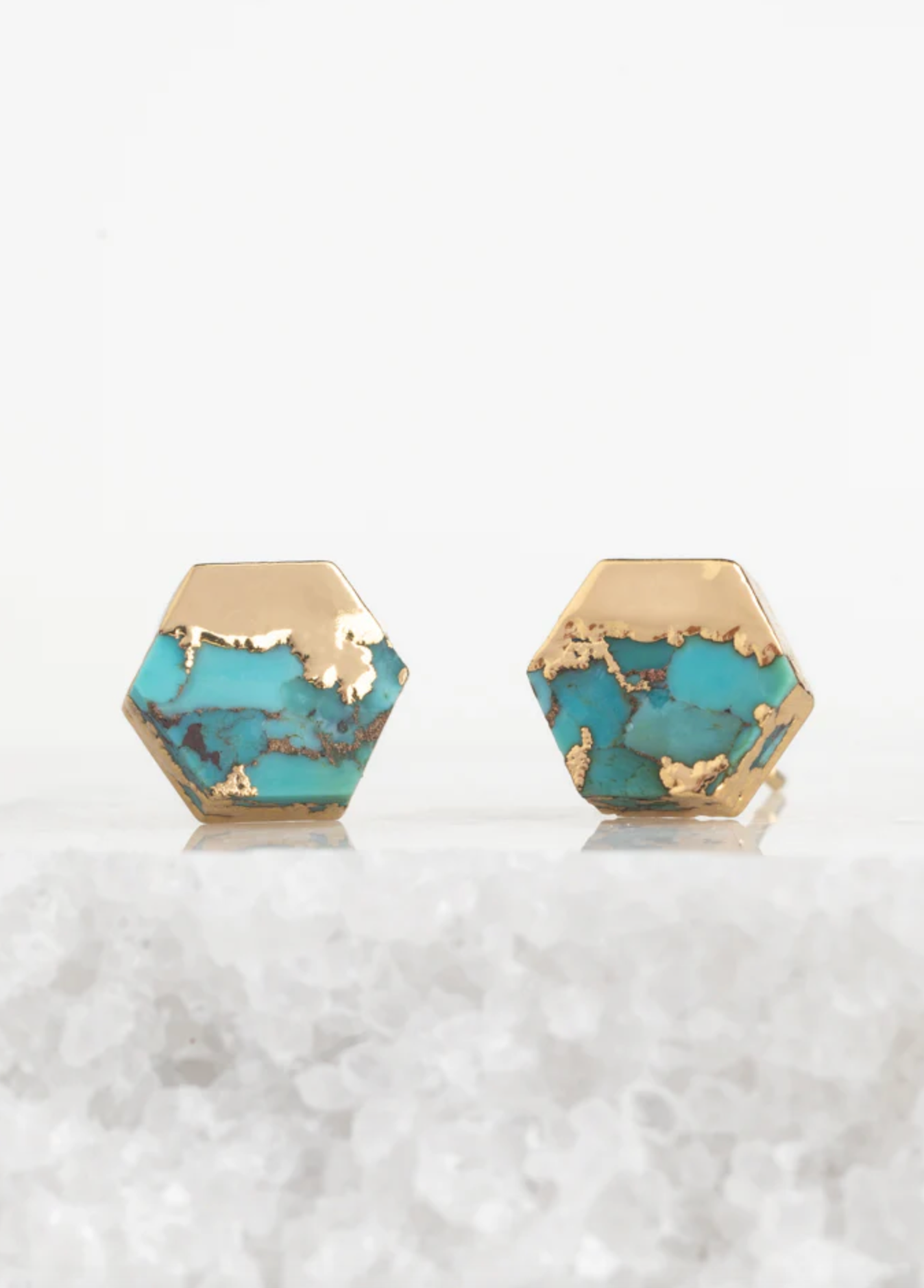 Oasis Turquoise and Gold Studs
