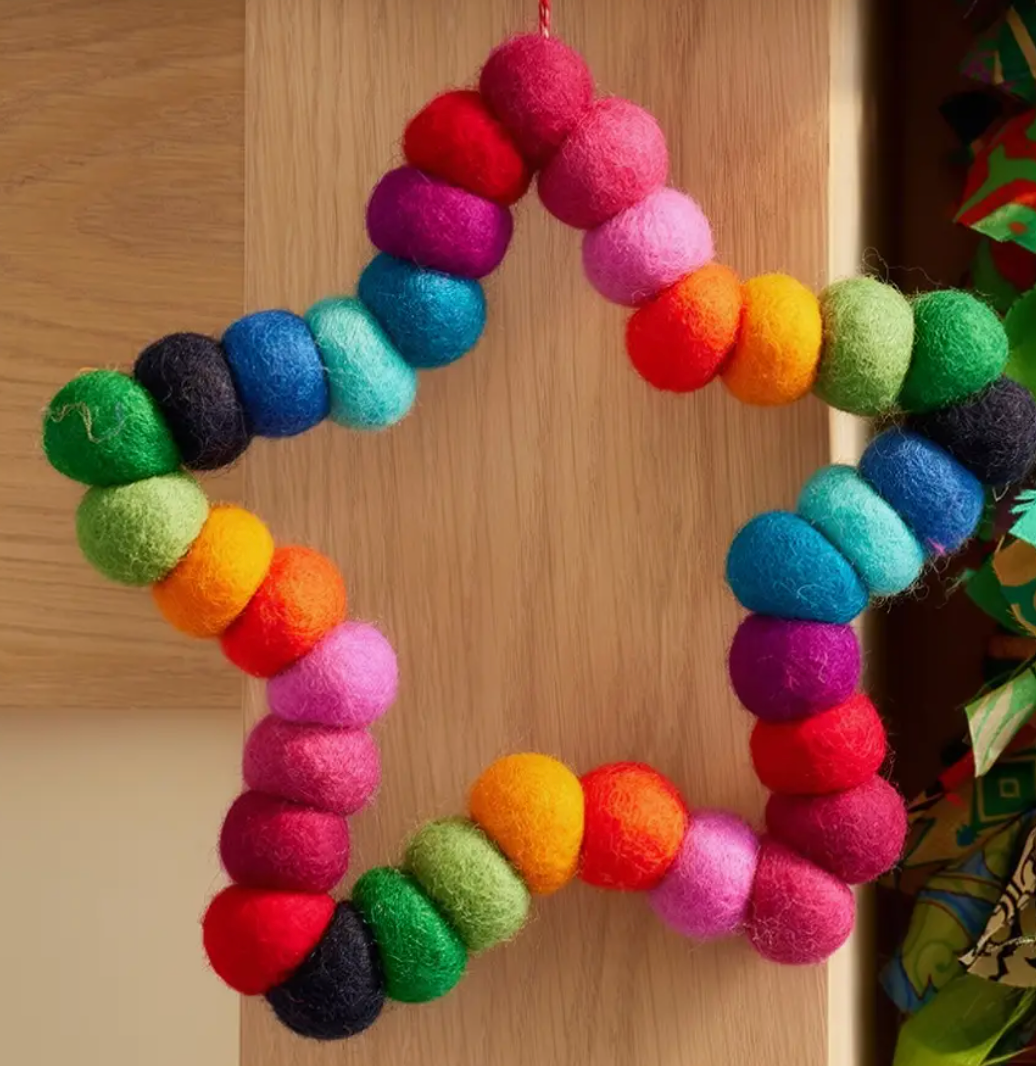 Chunky Rainbow Star Wreath