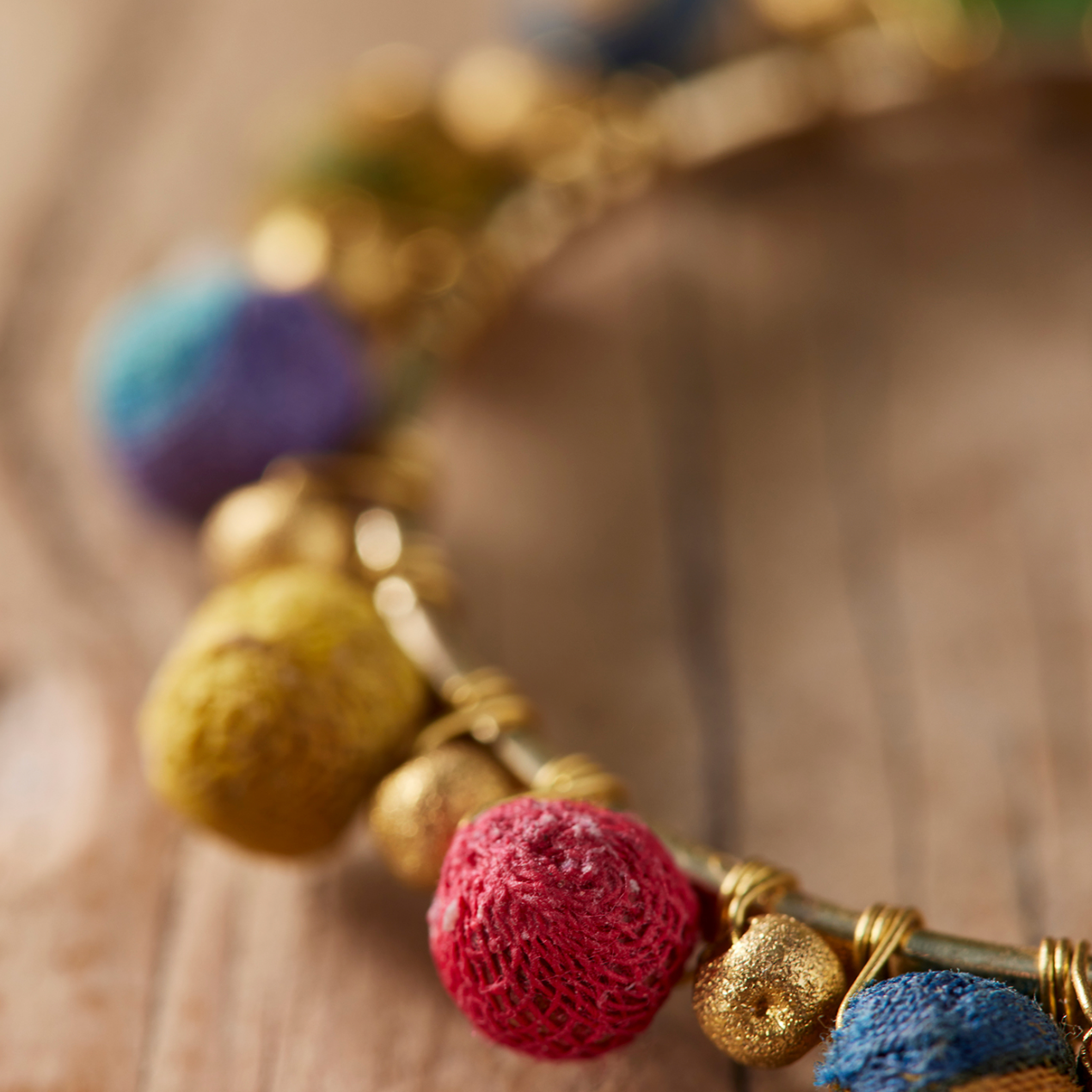 Sari Bead Hoop Earrings