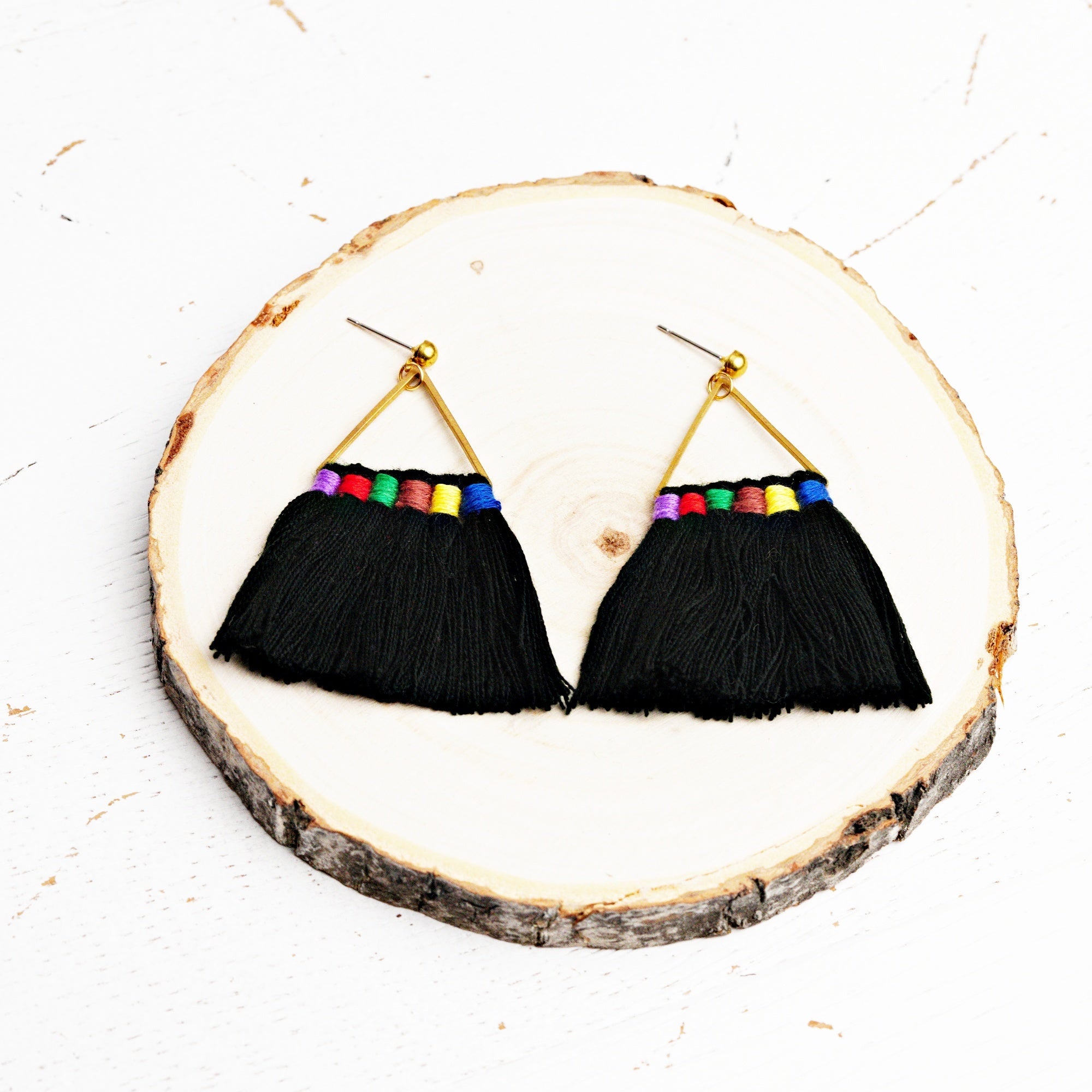 Rainbow Tassel Earrings