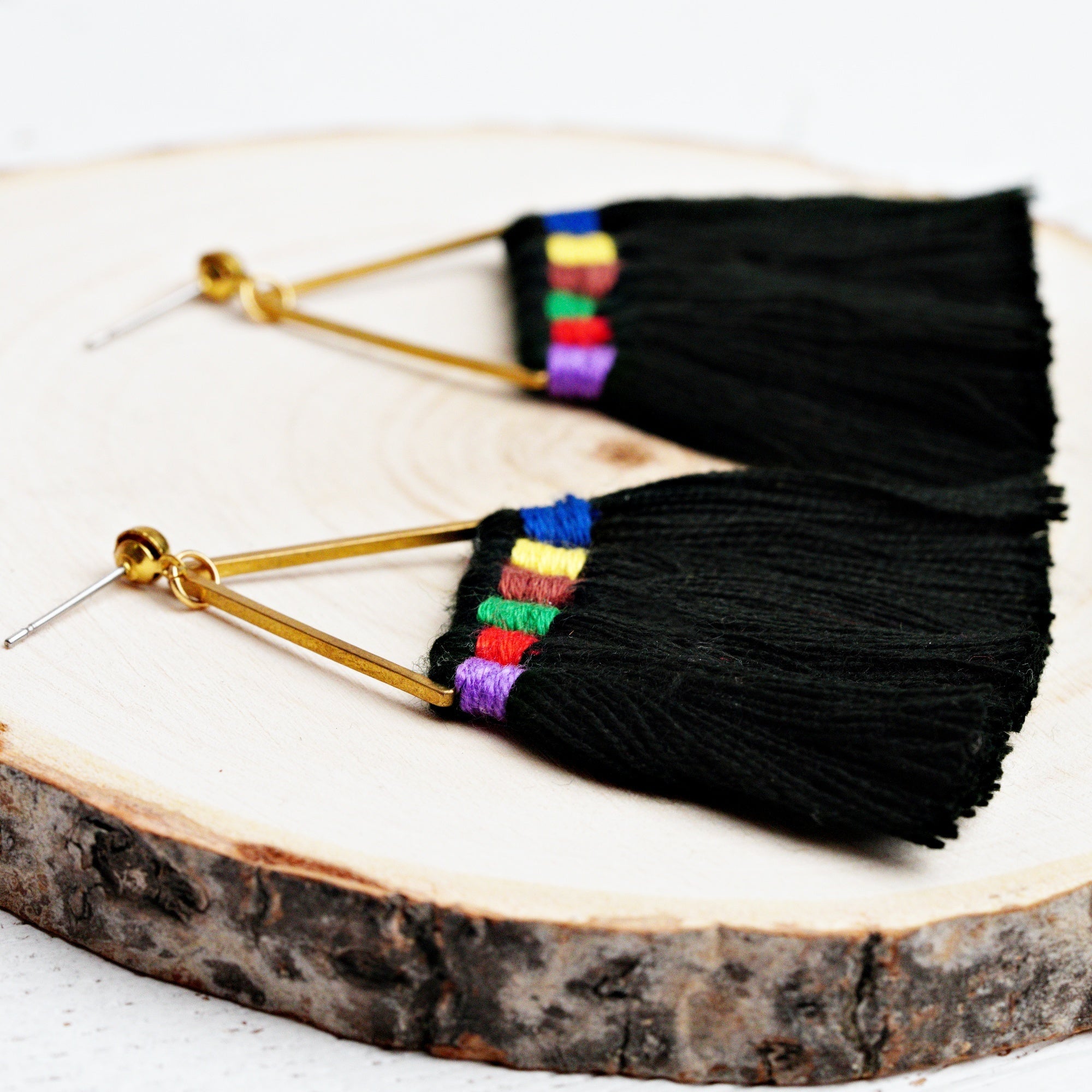 Rainbow Tassel Earrings