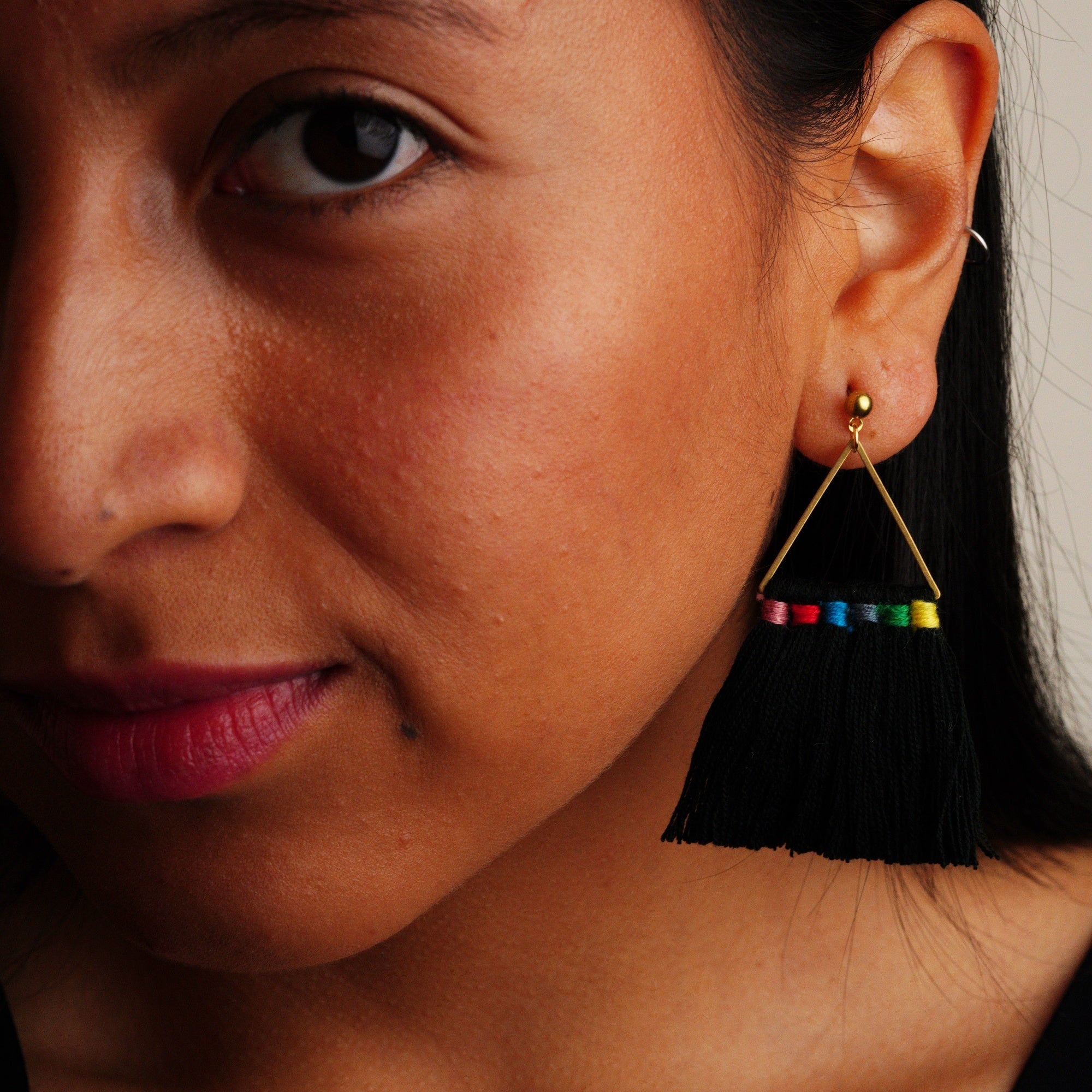 Rainbow Tassel Earrings