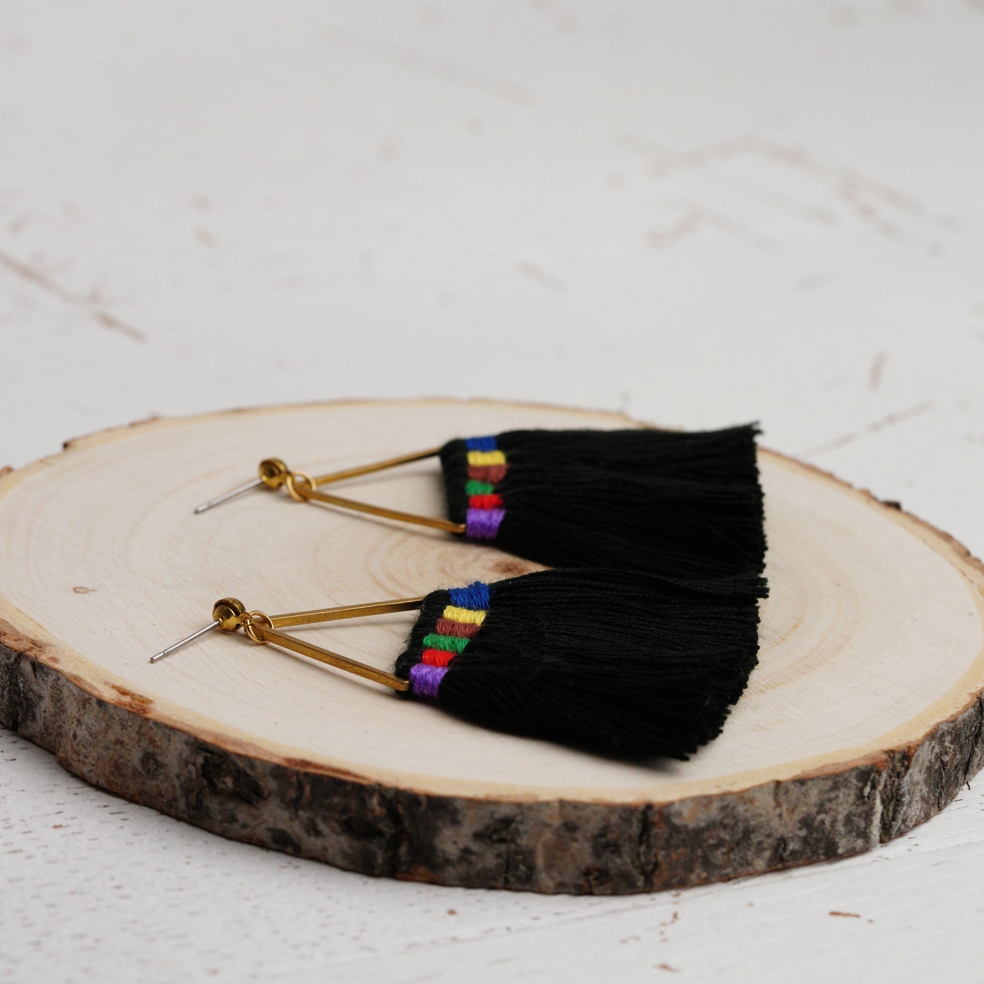 Rainbow Tassel Earrings
