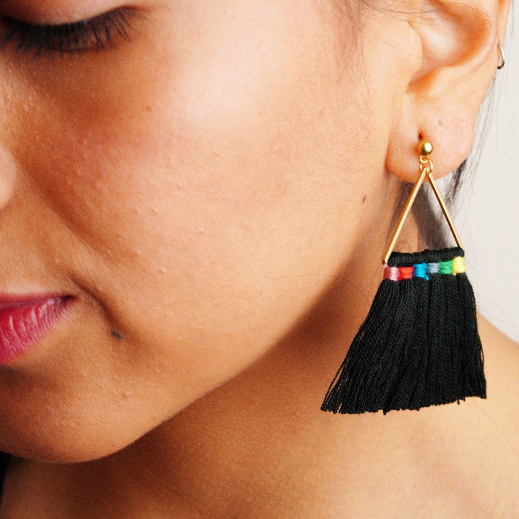 Rainbow Tassel Earrings